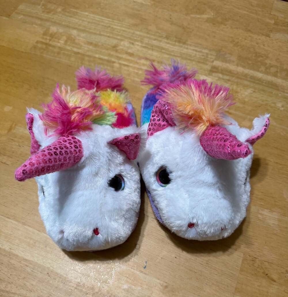 Wonder Nation Unicorn Plush Slippers Size 2-3